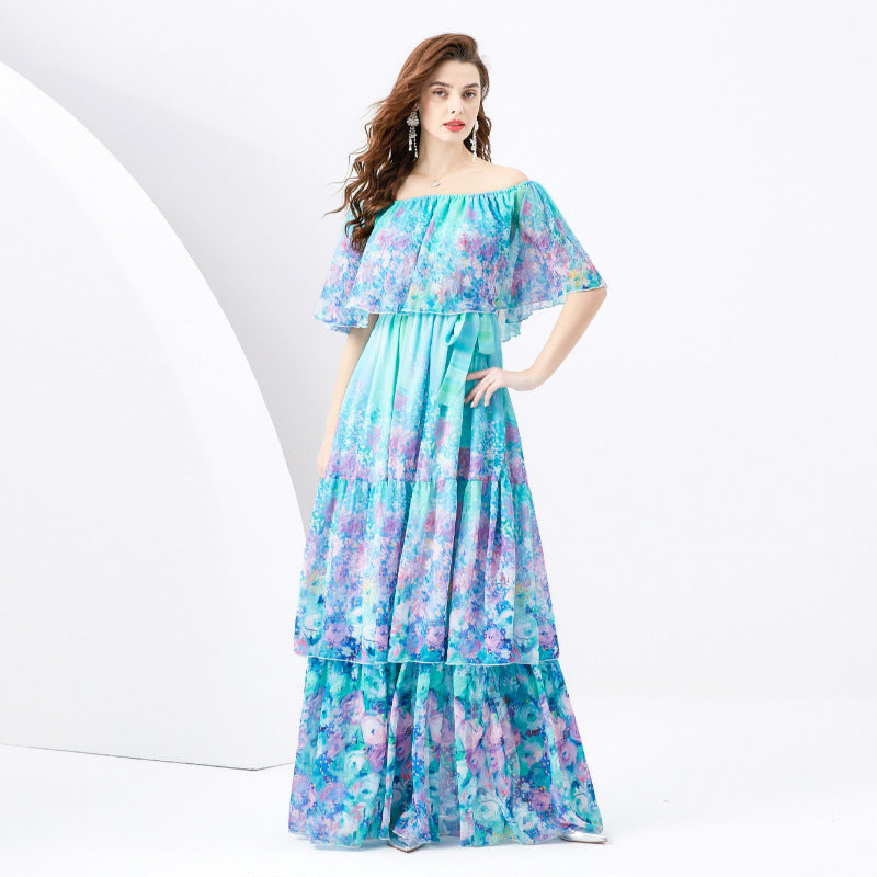 Designed Off The Shoulder Summer Holiday Long Dresses