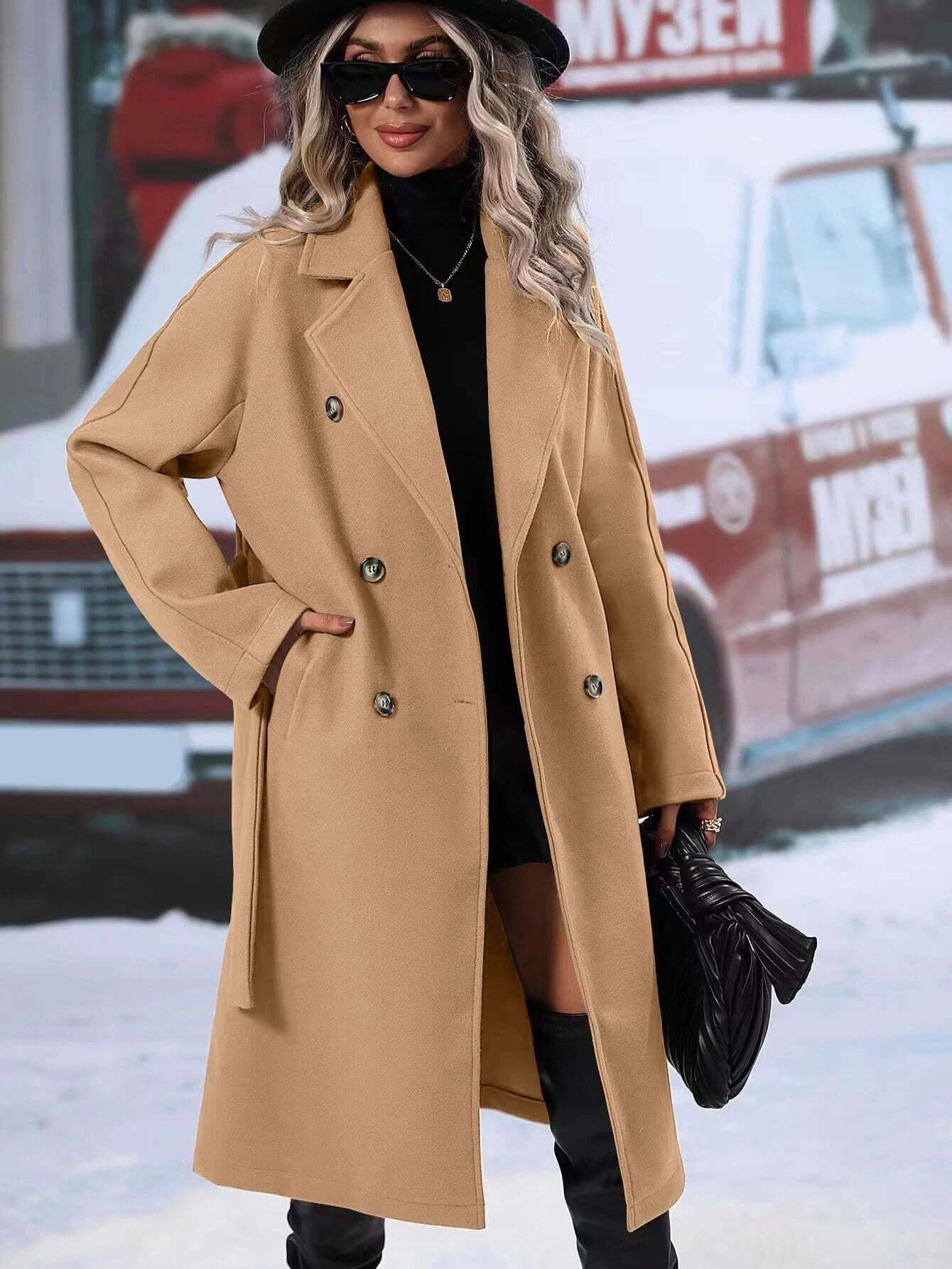 Fashion Women Midi Length Winter Coats