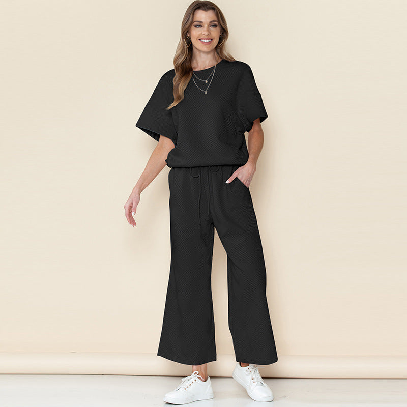 Casual Summer Drawstring Two Pieces Women Suits