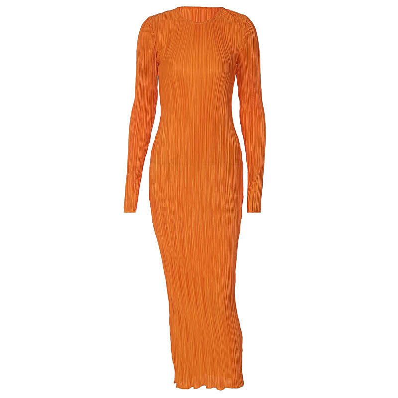 Fashion Round Neck Long Sleeves Dresses