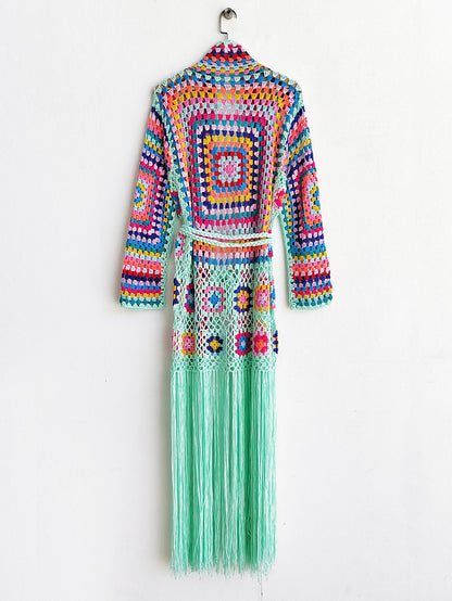 Colorful Crochet Irregular Tassels Coats for Women