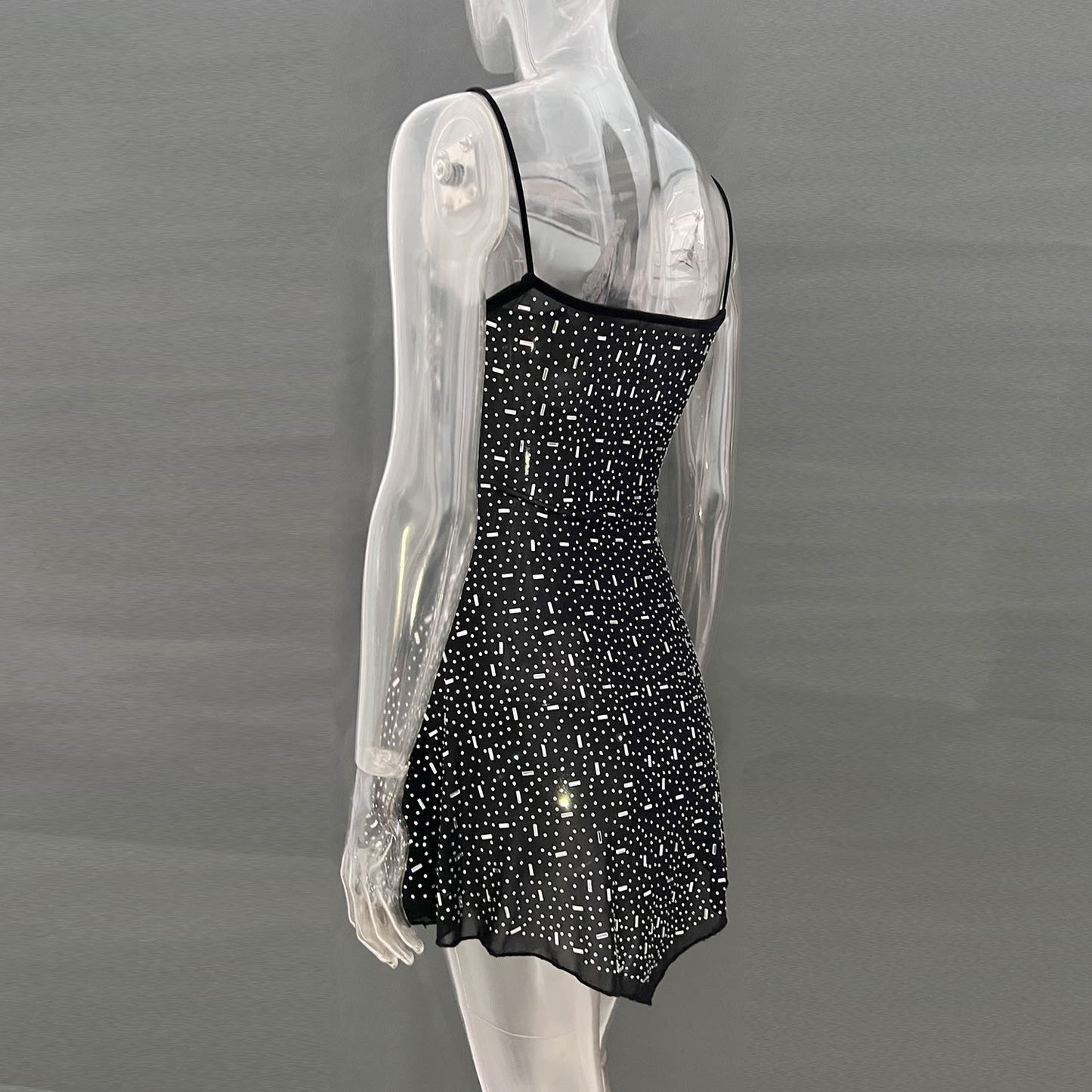 Sexy Diamond See Through Short Mini Party Dresses