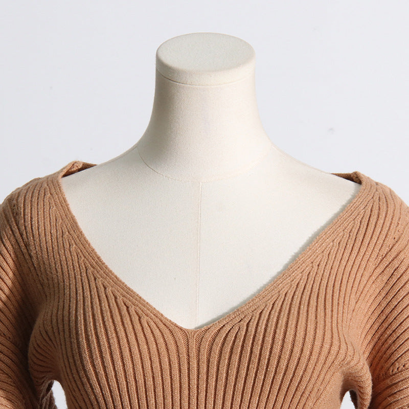Fashion Designed Midi Length Knitted Dresses