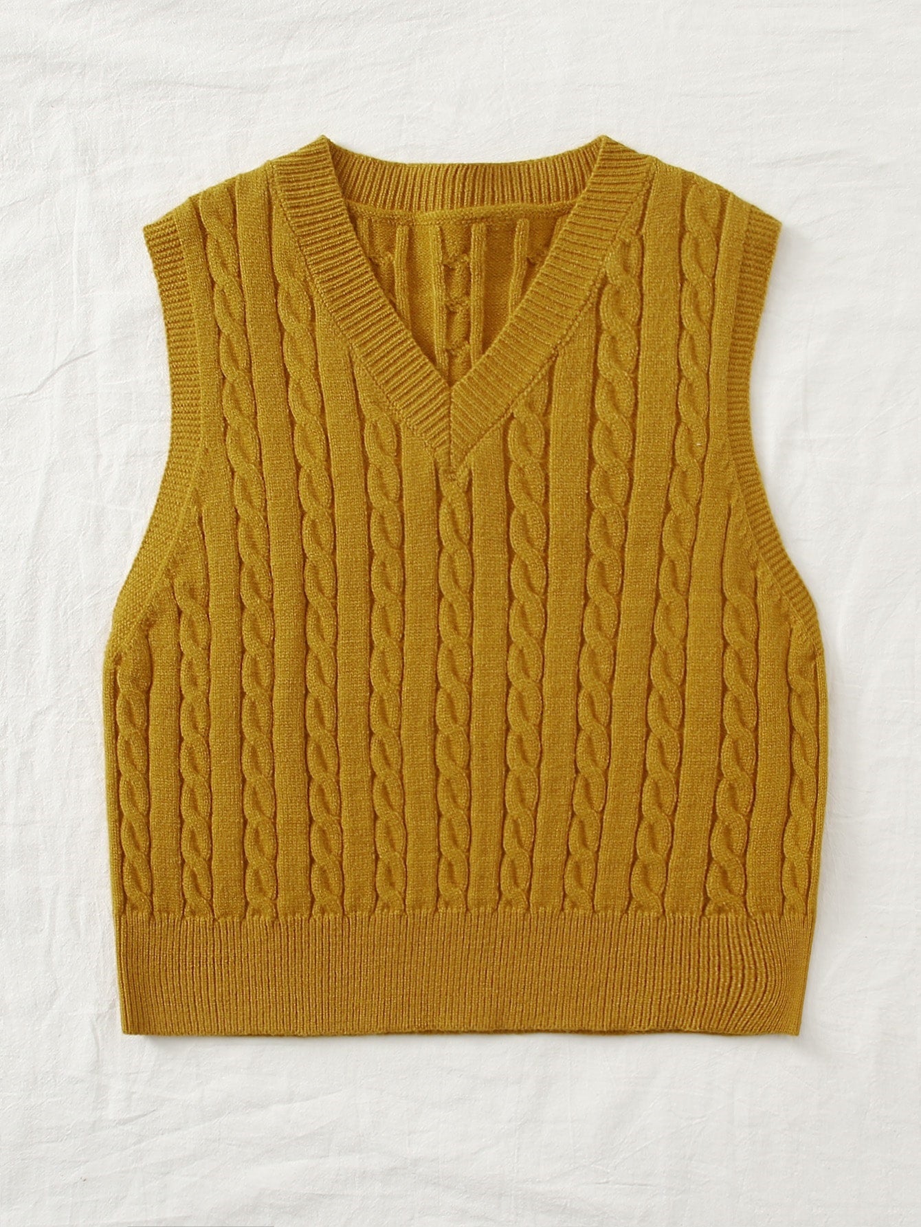 Casual V Neck Sleeveless Knitted Vest