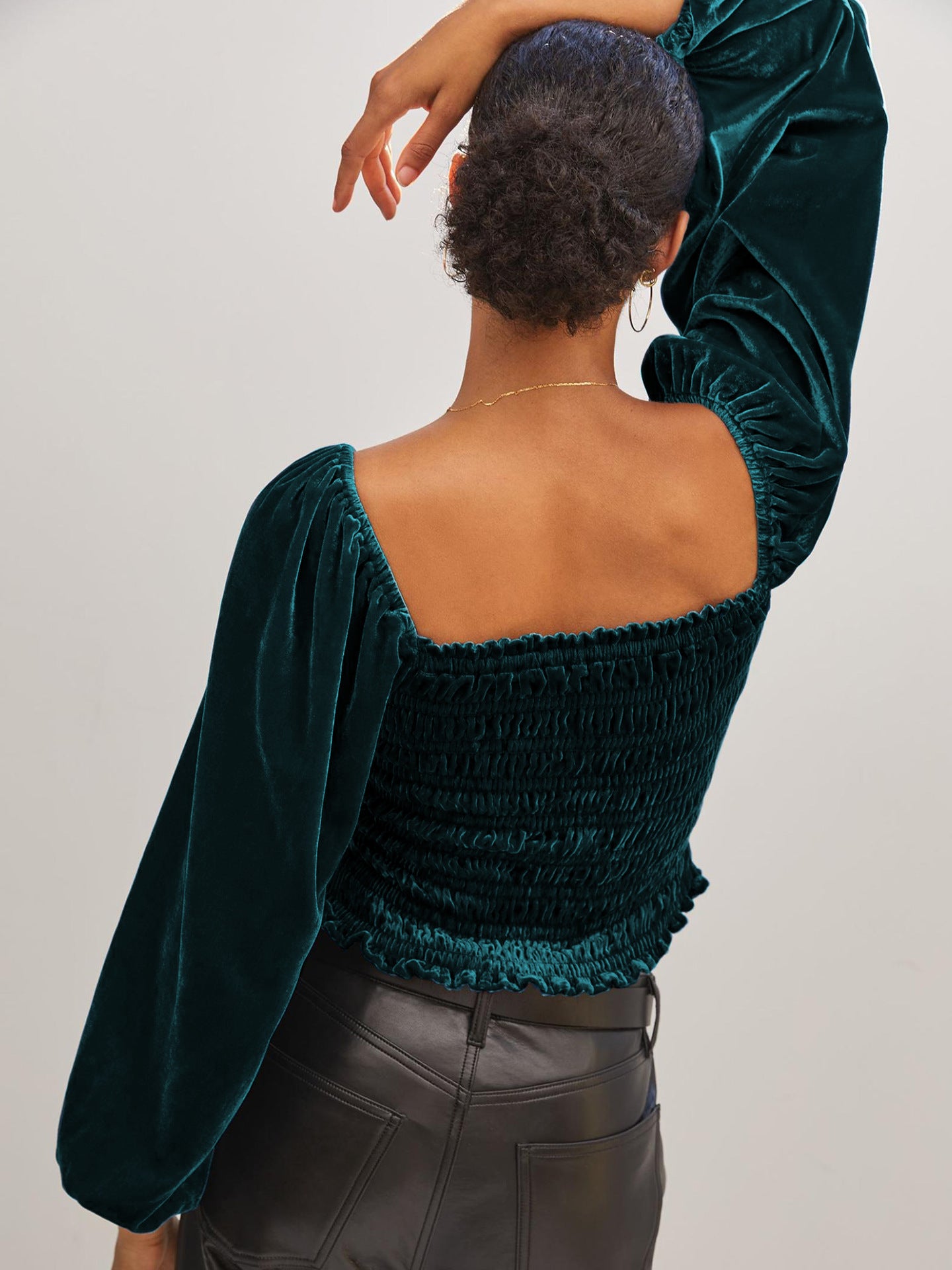 Elegant Designed Velvet Long Sleeves T Shirts