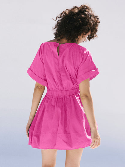 Summer Elastic Waist Short Vacation Dresses
