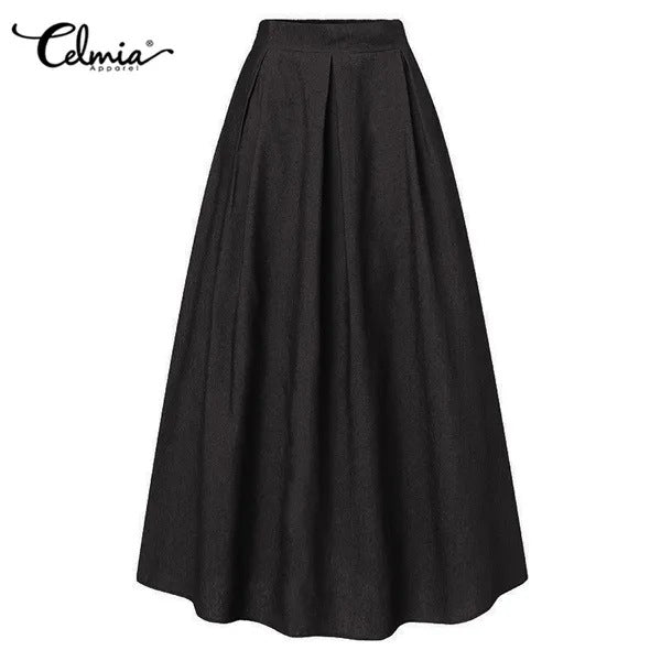 Casual High Waist Summer Long Skirts