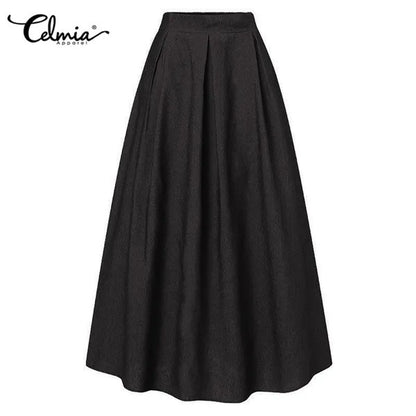 Casual High Waist Summer Long Skirts