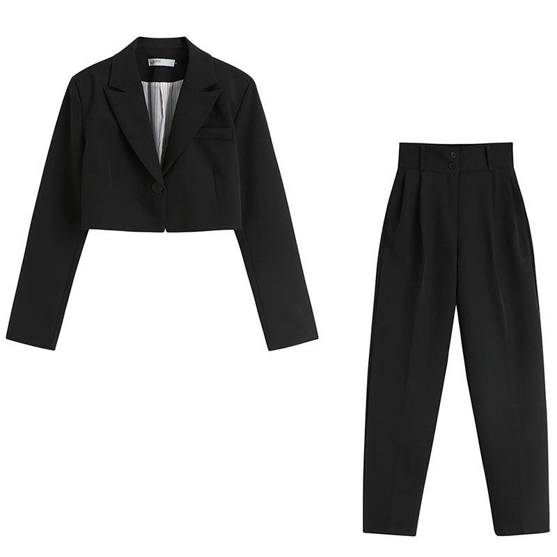 Fashion Short Blazers & High Waist Pants Suits