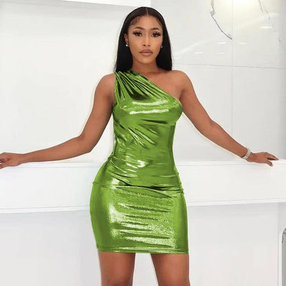 Sexy One Shoulder Sleeveless Sheath Mini Dresses