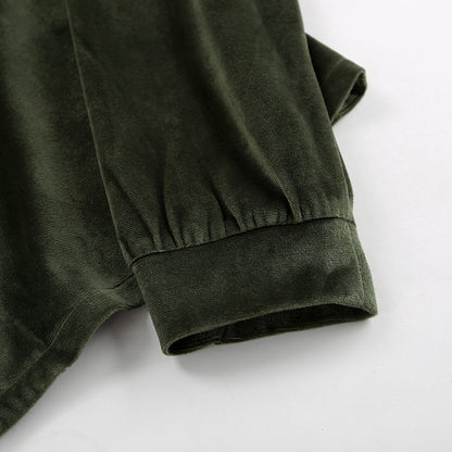 Casual Fashion Pleuch Hoodies & High Waist Pants Women Outfit Sets