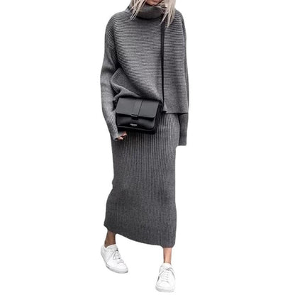 Casual Fashion Two Pieces Knitted Sweaters & Skirts