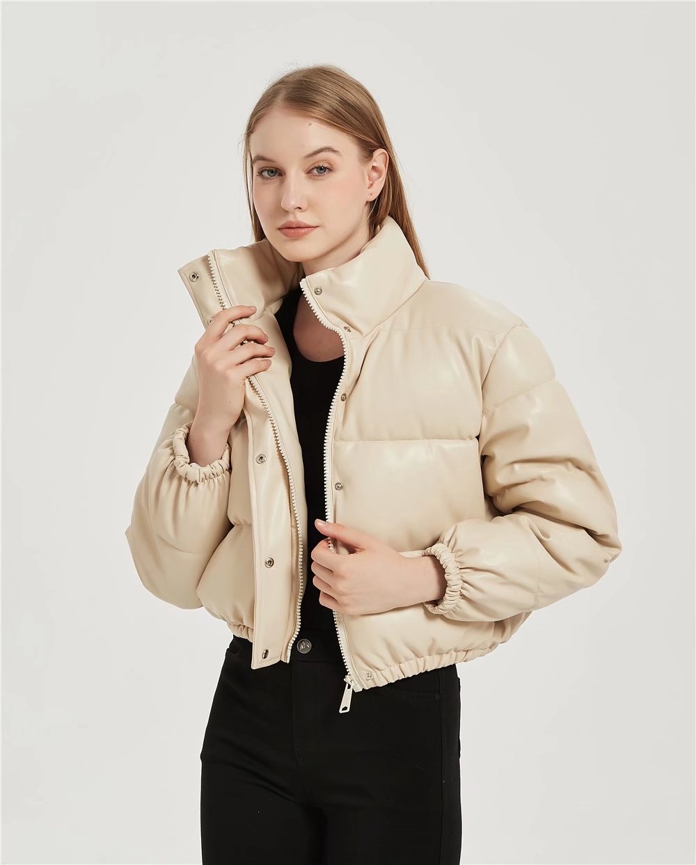 Casual Winter Pu Cotton Jackts for Women