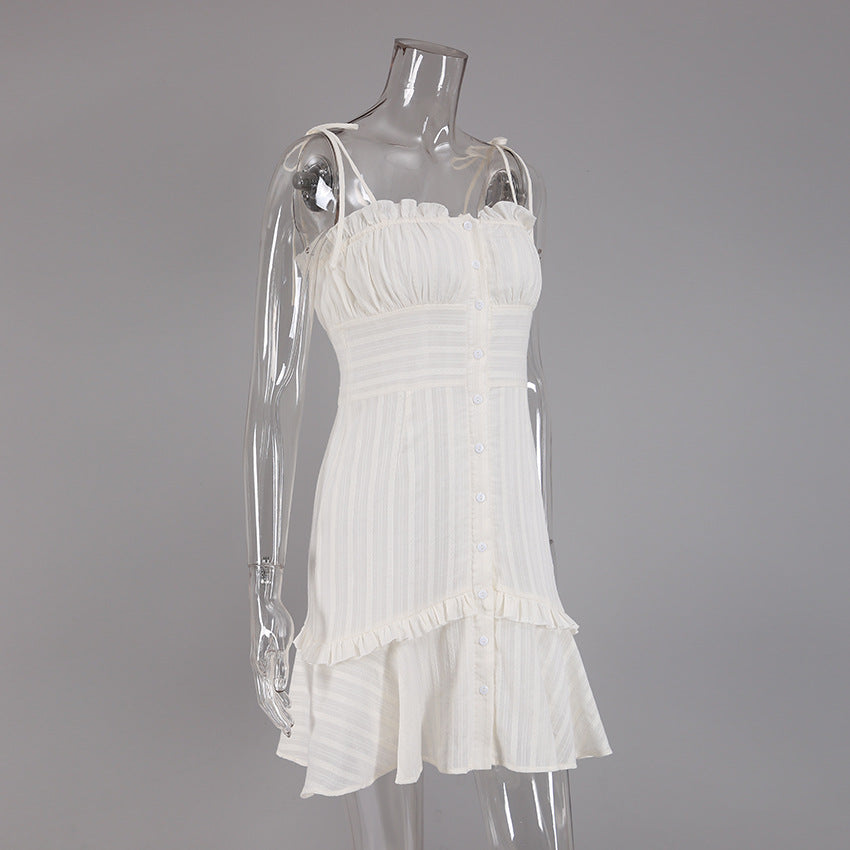 Summer Cotton Sexy White Mini Hot Dresses