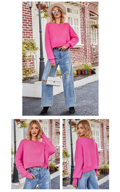 Fashion Round Neck Knitted Pullover Sweaters