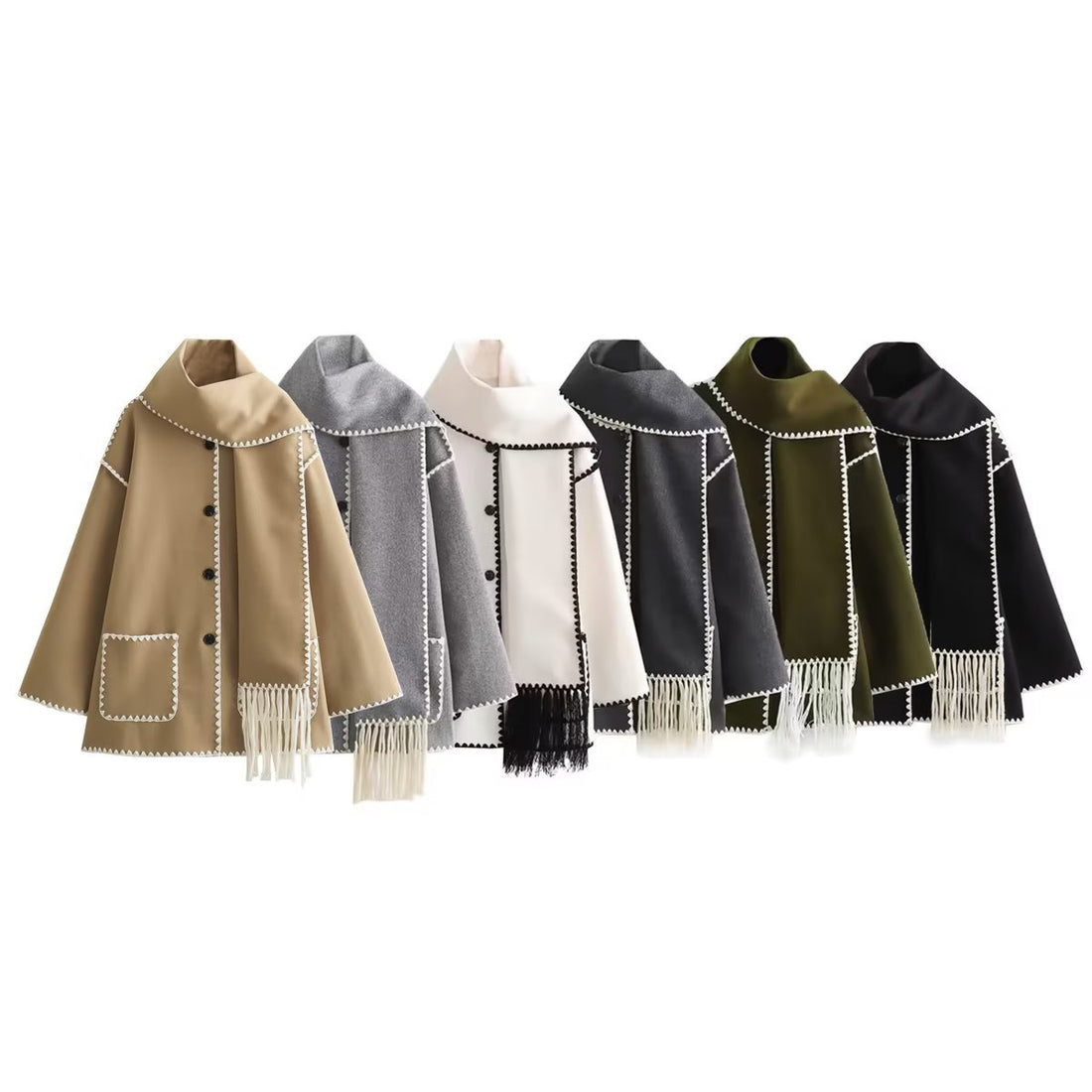 Fashion Women Nylon Coats with Scarves