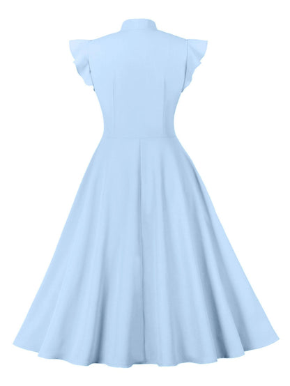 Vintage Ruffled Turnover Collar Dresses