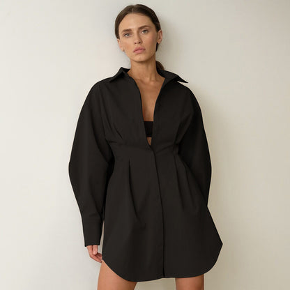 Vintage Women Long Sleeves Mini Dresses