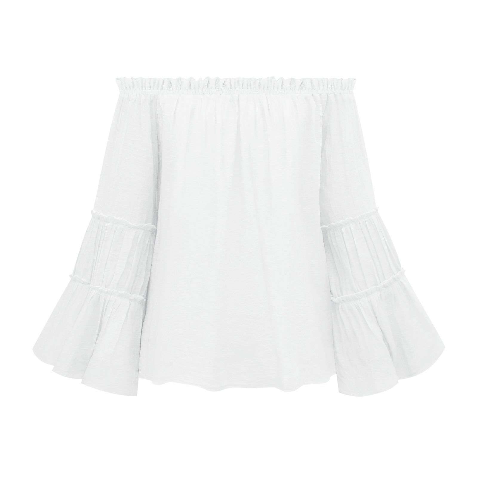 Sexy Off The Shoulder Trumpet Sleeves T Shirts