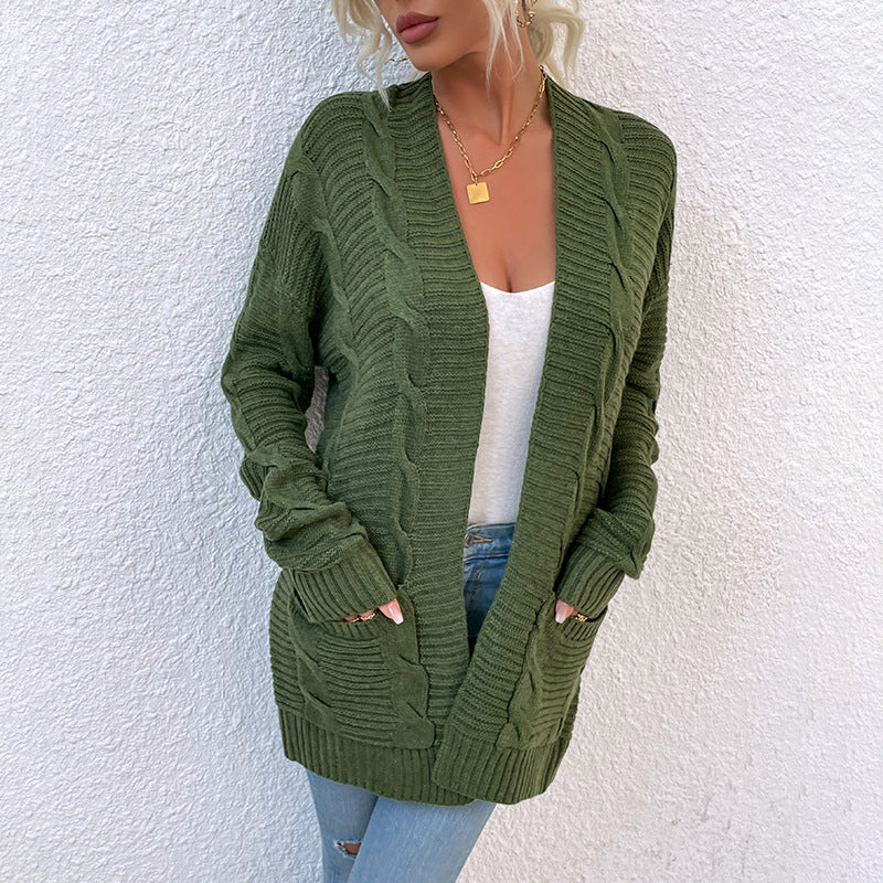 Fashion Twist Knitted Cardigan Coats