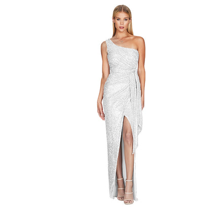 Sexy Sequined One Shoulder Party Dresses