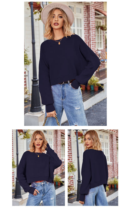 Fashion Round Neck Knitted Pullover Sweaters