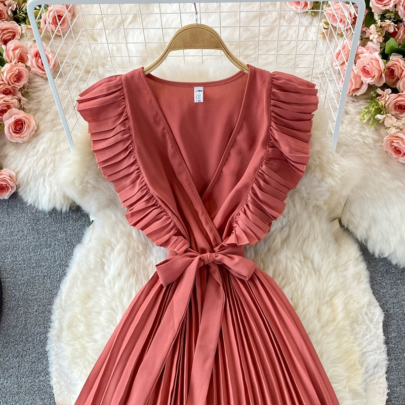 Elegant V Neck Women Long Dresses