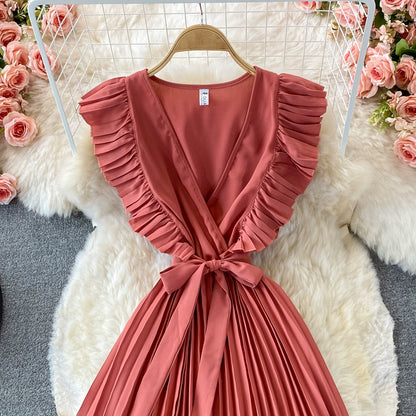 Elegant V Neck Women Long Dresses