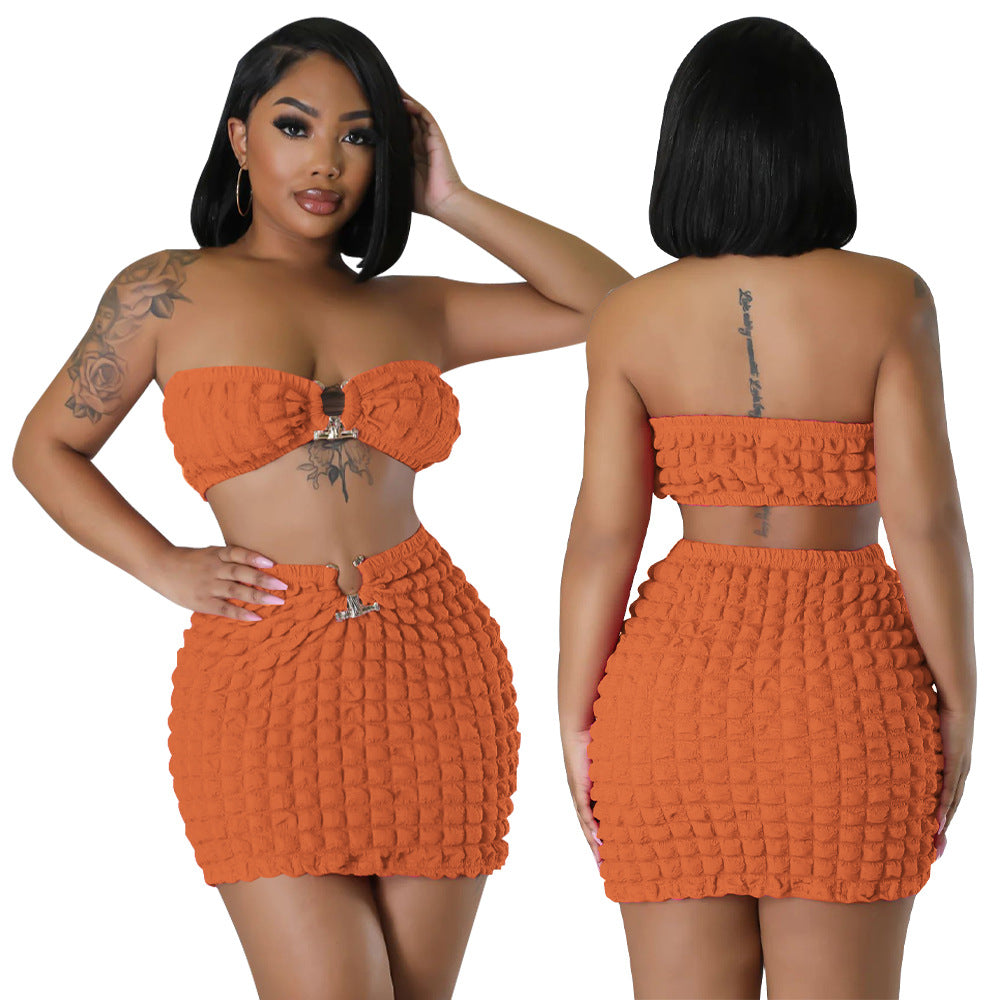 Sexy Strapless Tops and Sheath Skirts Suits
