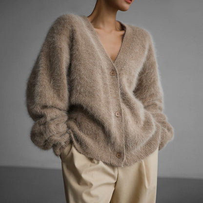 Casual V Neck Long Sleeves Knitted Sweaters