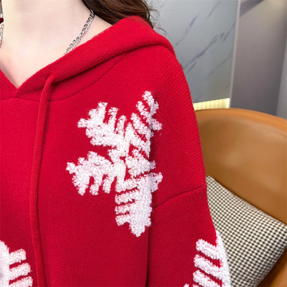 Merry Christmas Winter Knitted Hoodies Sweaters