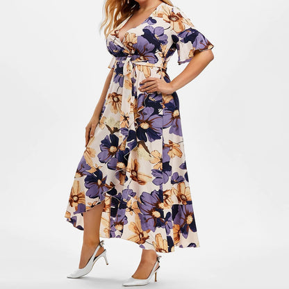 Casual Boho Irregular Plus Sizes Summer Women Dresses