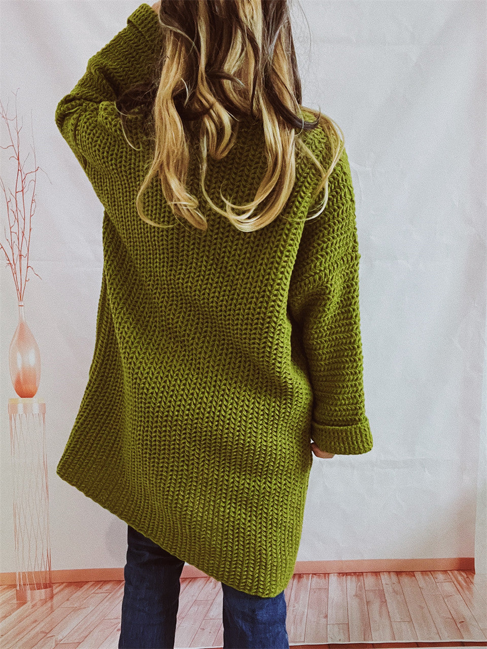 Casual Long Knitted Coats with Large Pockets