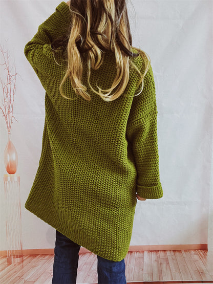 Casual Long Knitted Coats with Large Pockets