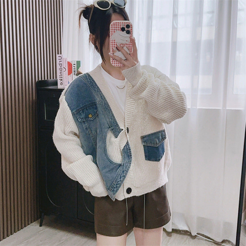Designed Casual V Neck Knitted Cardigan Sweaters