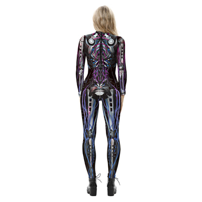 Halloween Skeleton Long Sleeves Jumpsuits Cosplay Costumes