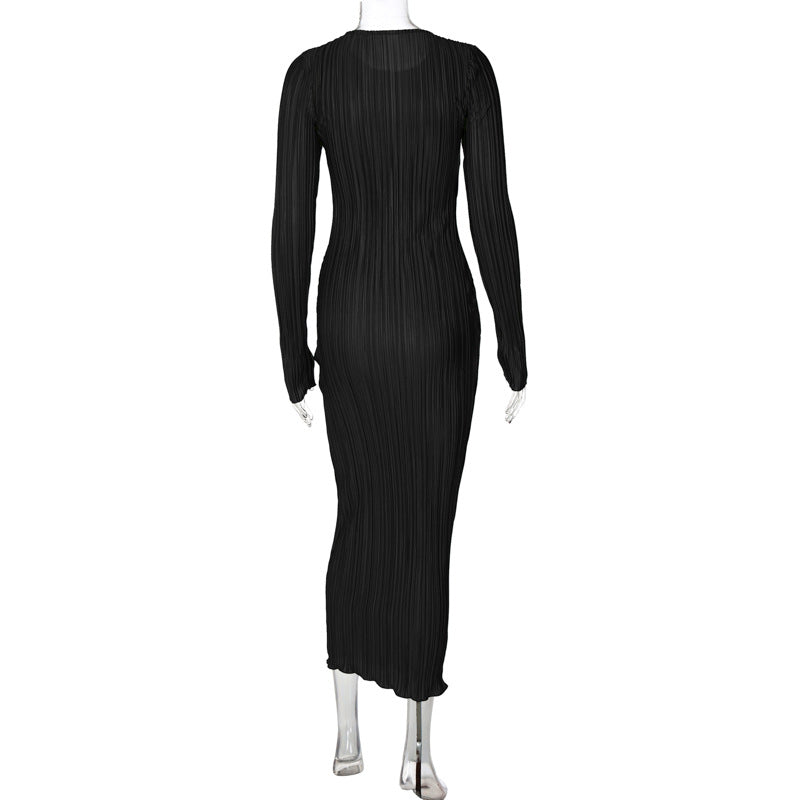 Fashion Round Neck Long Sleeves Dresses