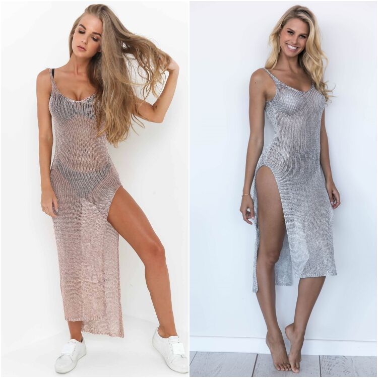 Sexy See Through Net Sleeveless Bikini Dresses