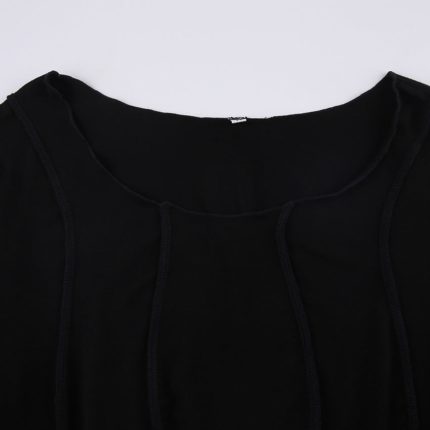 Sexy High Neck Elastic Knitted Mini Sheath Dresses