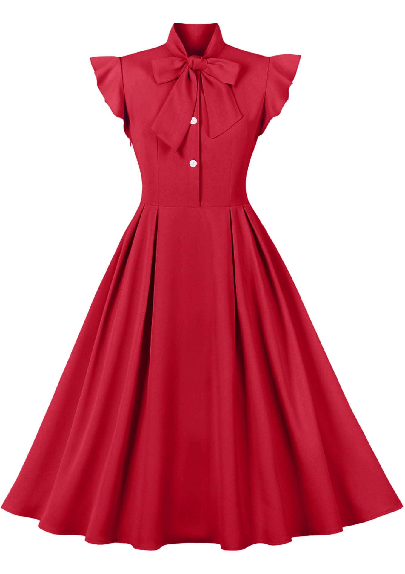 Vintage Ruffled Turnover Collar Dresses