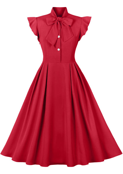 Vintage Ruffled Turnover Collar Dresses