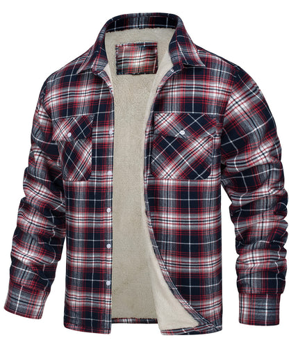Casual Long Sleeves Thicken Shirts Jackets for Men