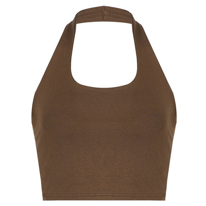Sexy Halter Knitted Backless Tank Tops