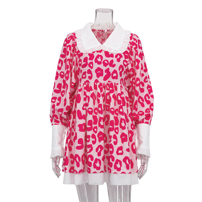 Fashion Doll Collar  A Line High Waist Short Dresses