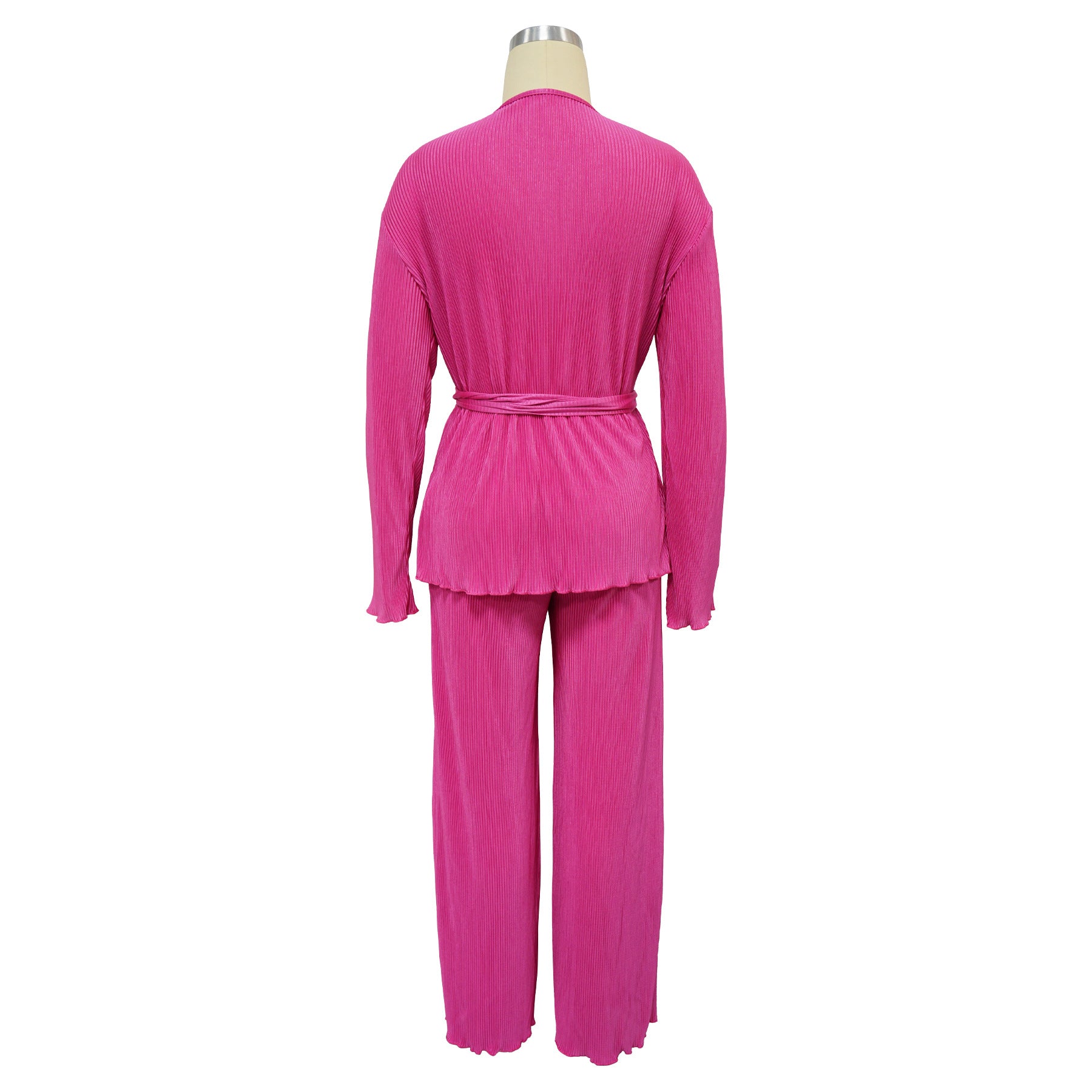 Casual V Neck Long Sleeves Tops and Pants Two Pieces Suits