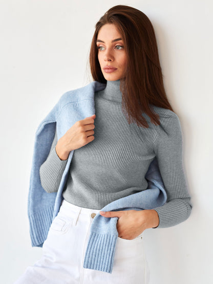 Sexy High Neck Knitted Sheath Sweaters