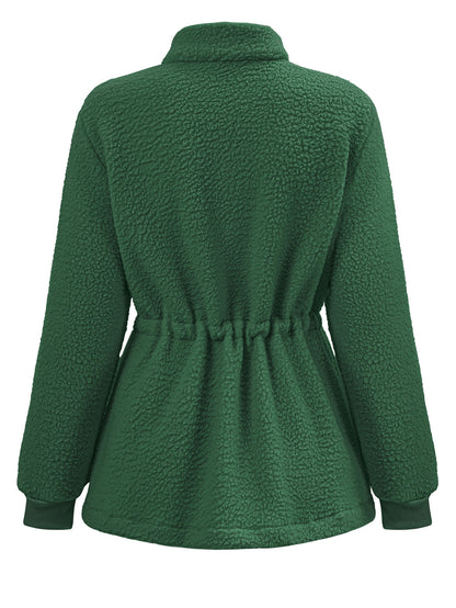 Casual Stand Collar Long Sleeves Velvet Coats