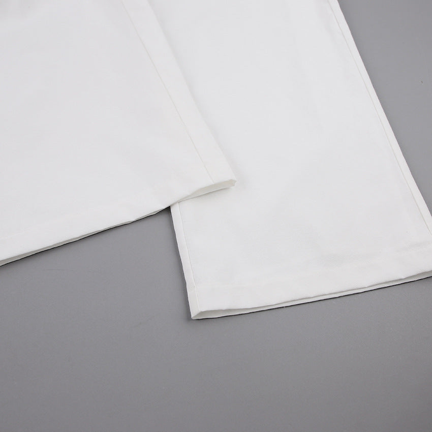 Summer Linen Crop Tops and Wide Legs Pants for Women
