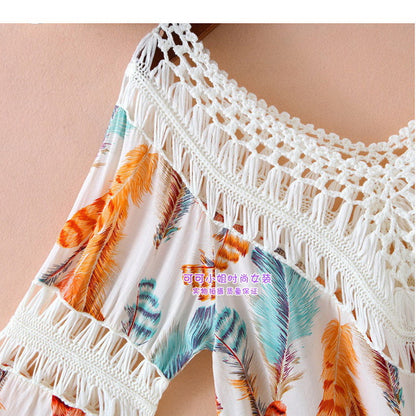 Summer Bohemia Loose Trumpet Sleeves Tops