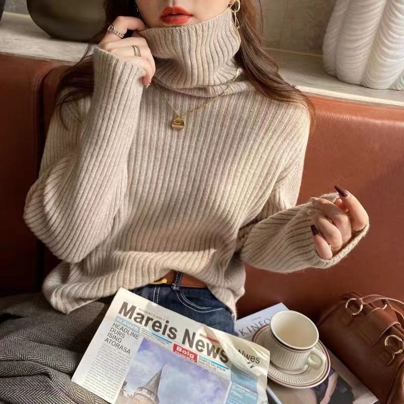 Casual High Neck Long Sleeves Knitted Sweaters